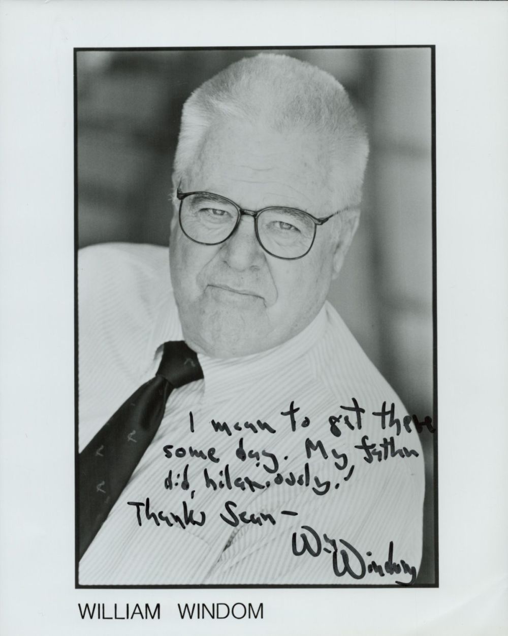 Lot 186: William Windom signed 10x8 inch black and white...