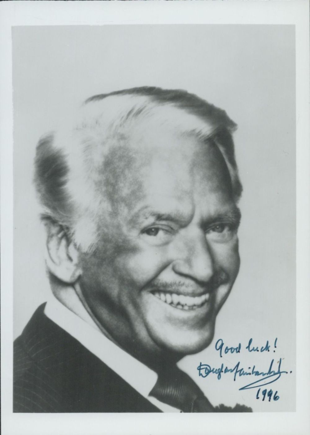 Lot 187: Douglas Fairbank Jr signed 7x5 inch black and...