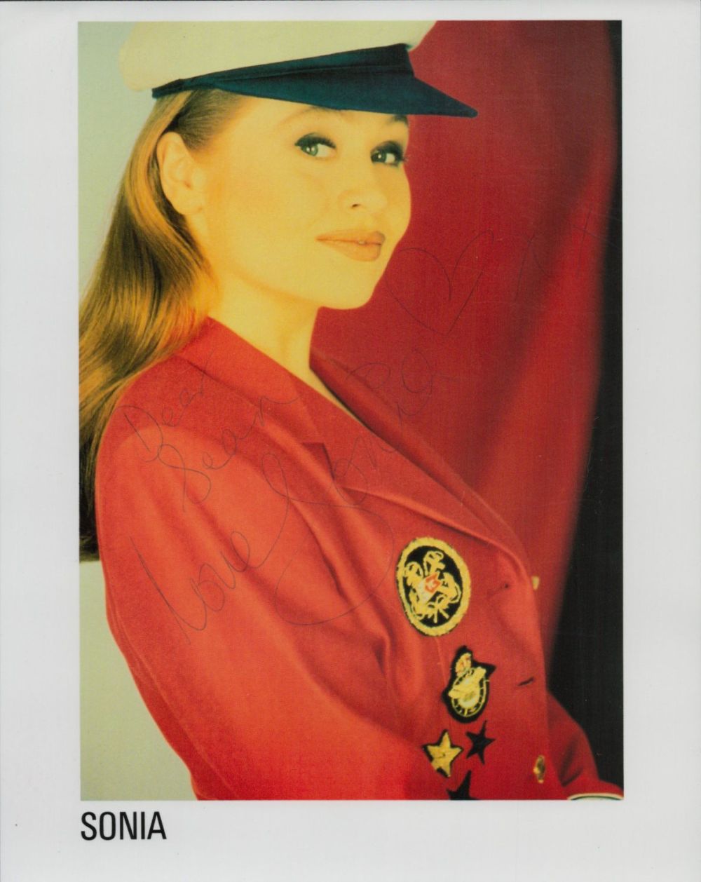 Lot 196: Sonia signed 10x8 inch colour promo photo. Dedicated....