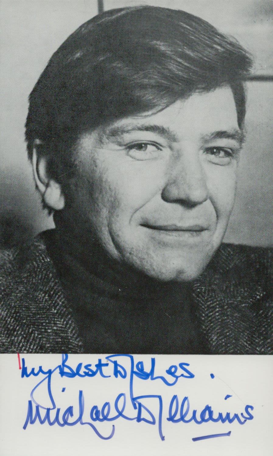 Lot 207: Michael Williams signed 6x4 inch black and white...