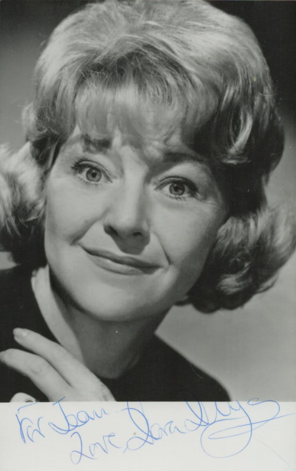 Lot 209: Dora Bryan signed 6x4 inch black and white...