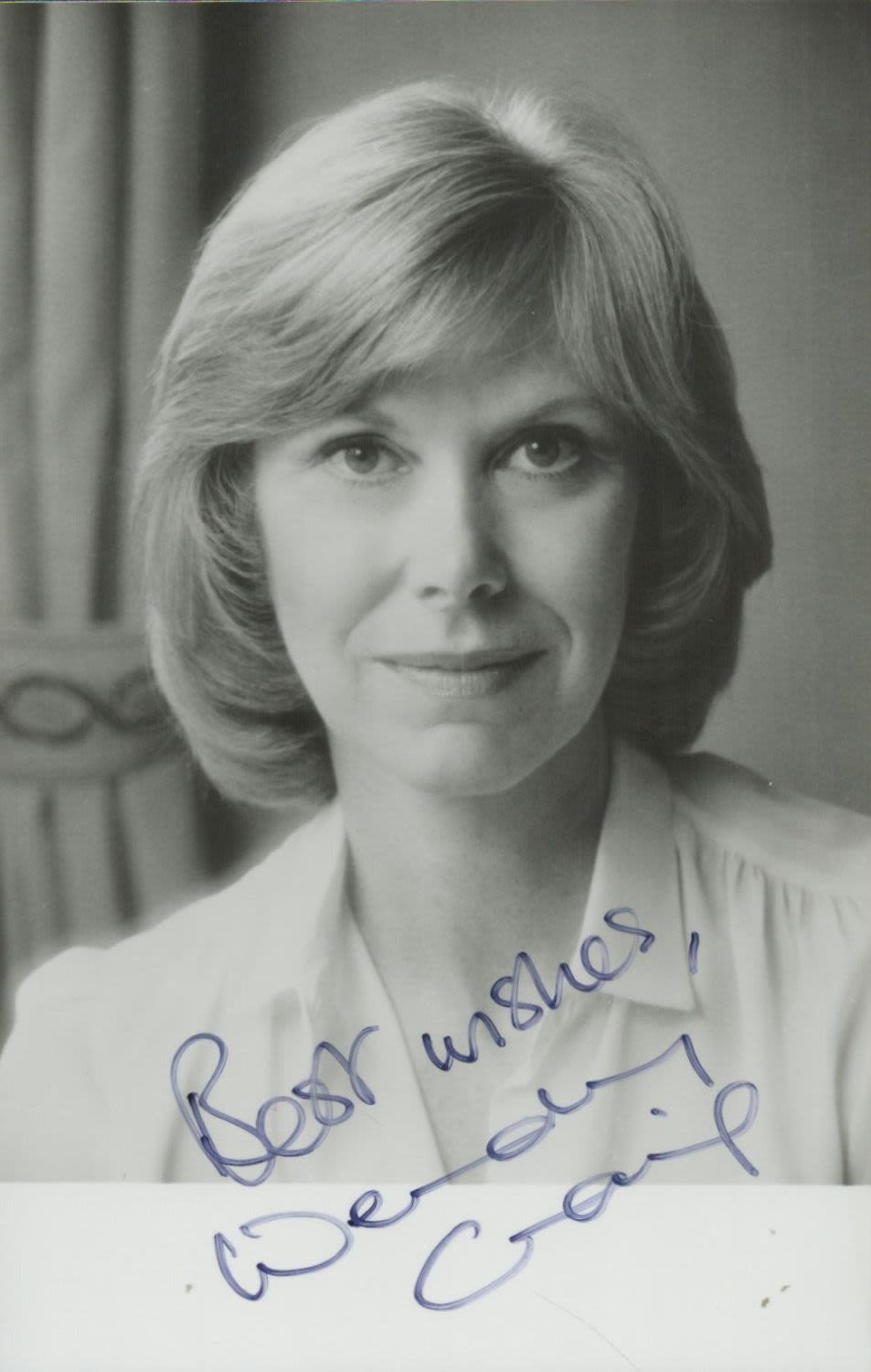 Lot 222: Wendy Craig signed 6x4 inch black and white...