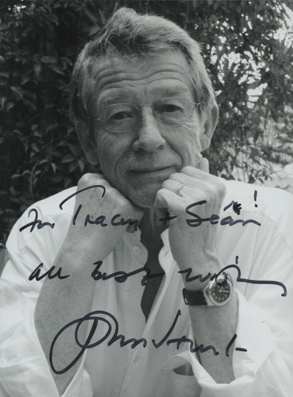 Lot 233: John Hurt signed 8x6 inch black and white...