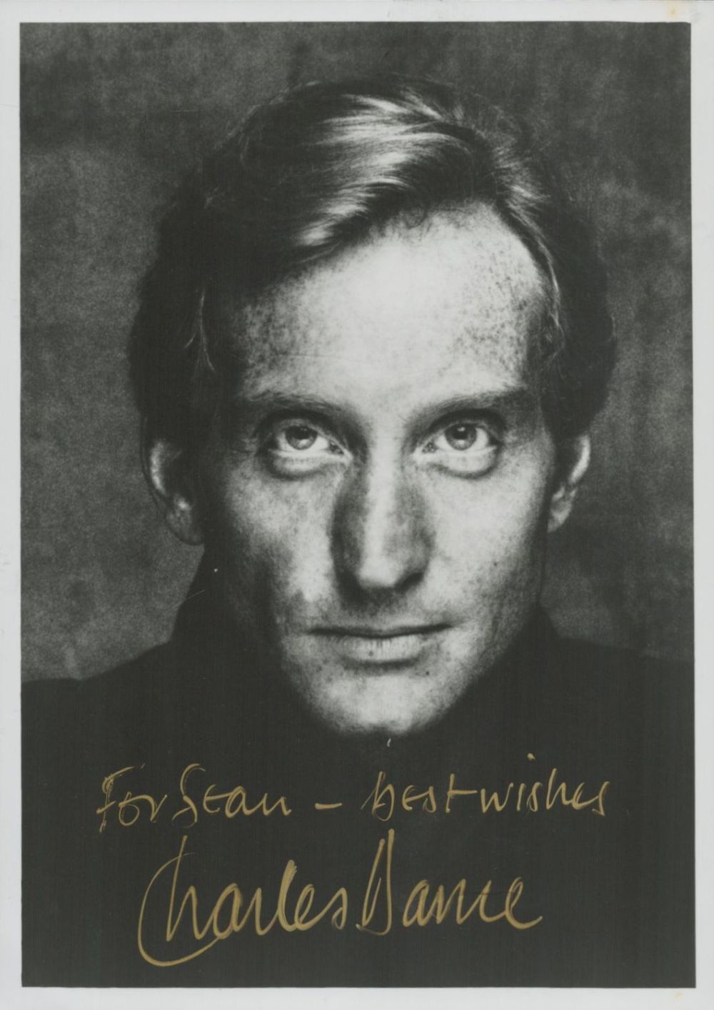 Lot 236: Charles Dance signed 6x4 inch black and white...