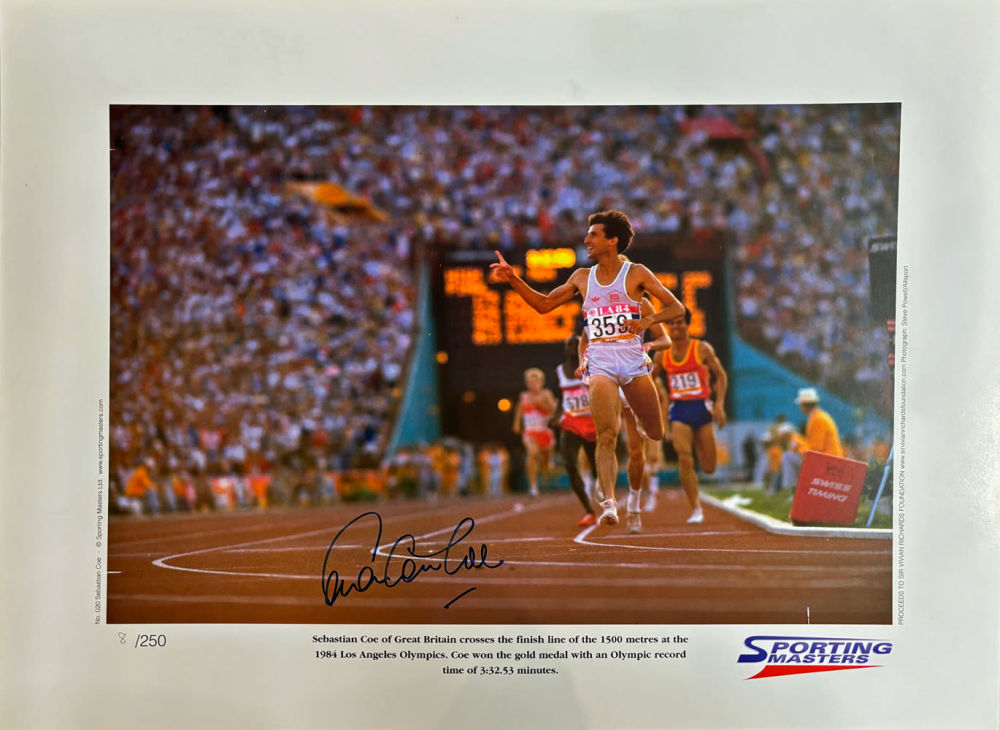 Lot 239: Lord Sebastian Coe signed limited edition print with...