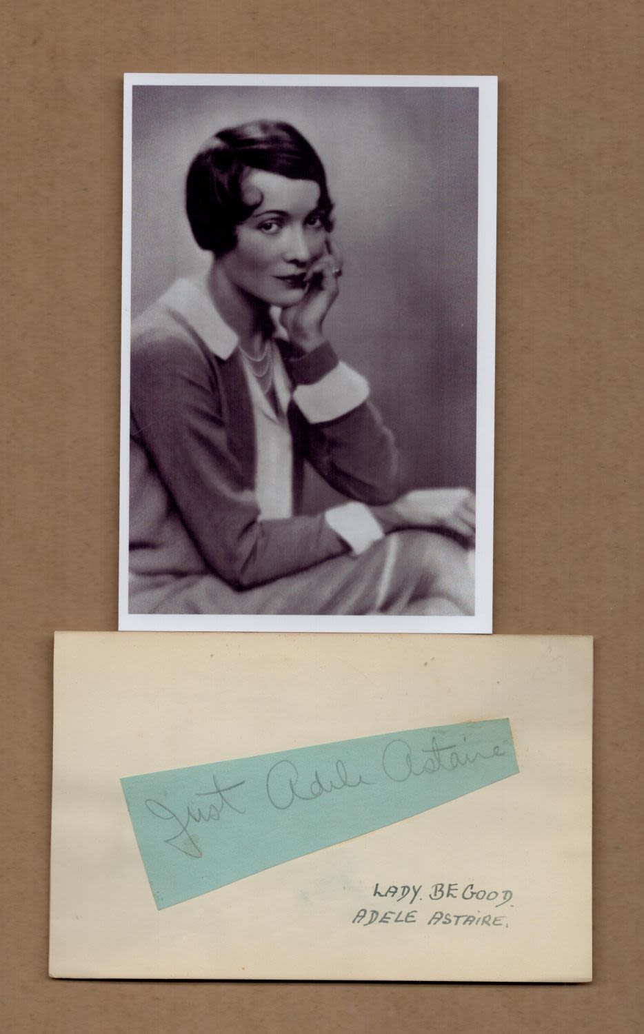 Lot 276: Adelle Astaire irregular cut signature with unsigned 6x4inch...