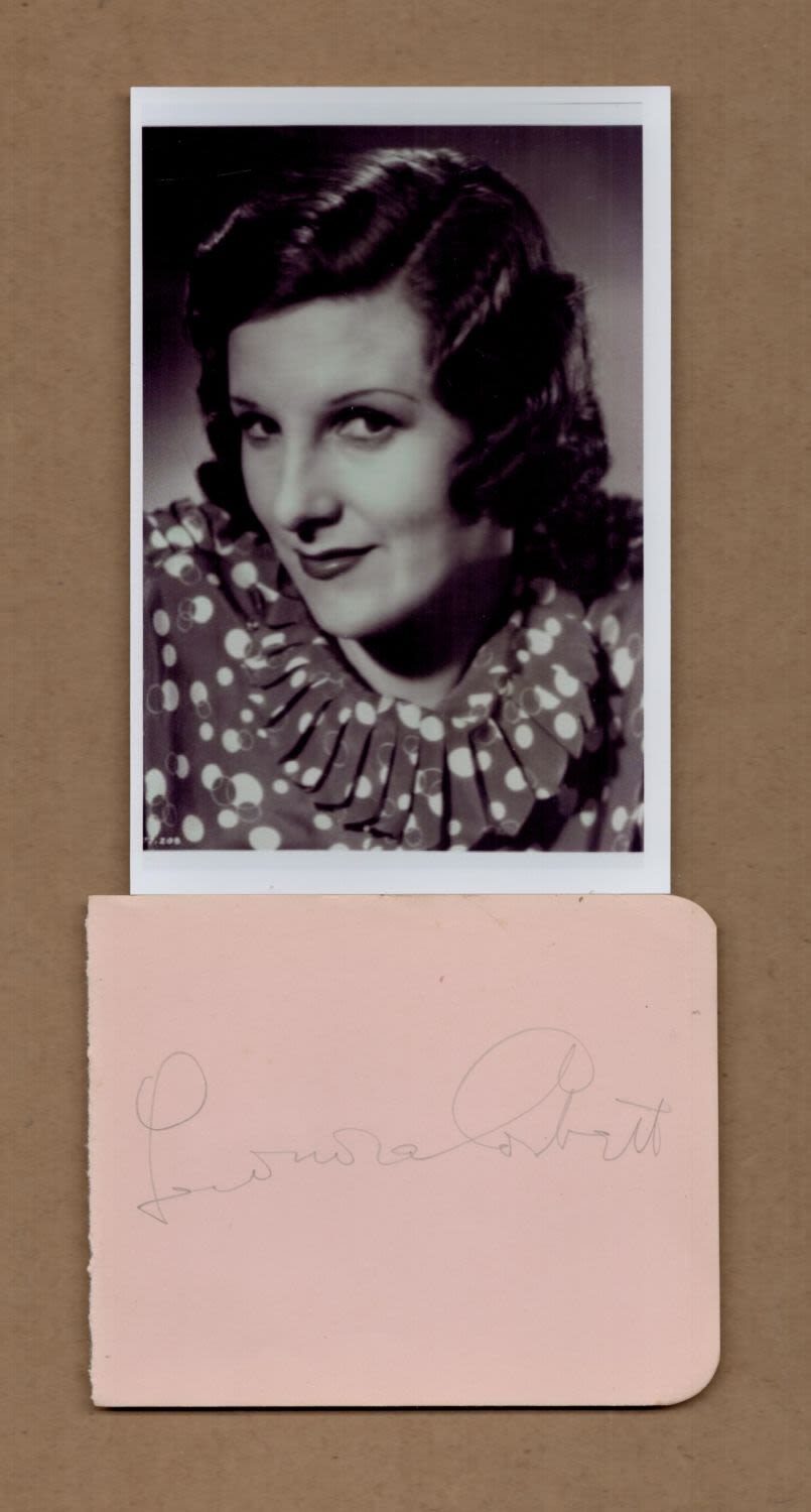 Lot 281: Leonora Corbett signed album page with unsigned 6x4inch...