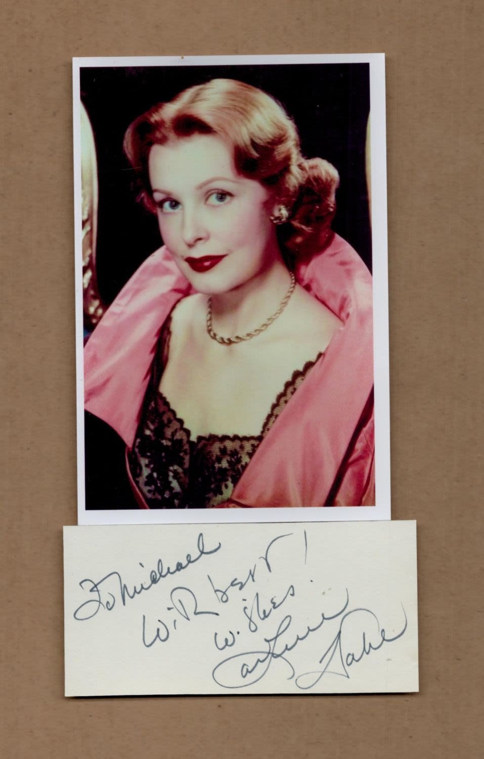 Lot 285: Arlene Dahl small signature piece with unsigned 6x4inch...