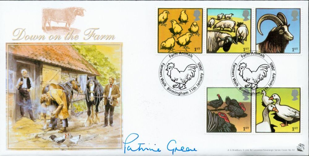 Lot 369: Patricia Greene signed Down on the farm FDC...