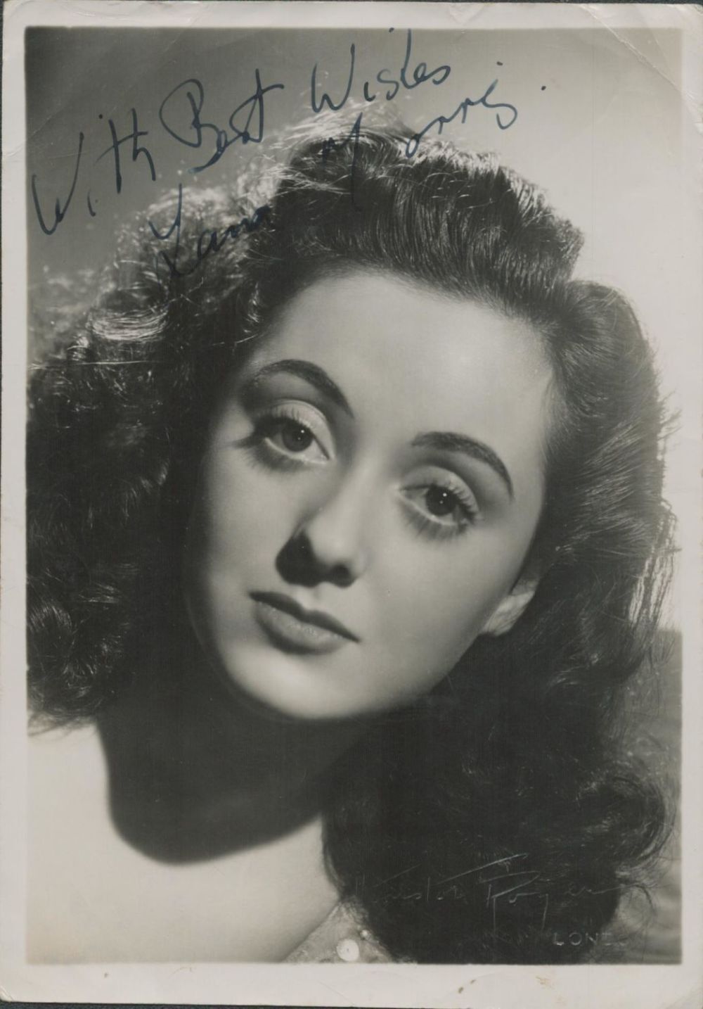 Lot 406: Lana Morriss signed 7x5inch black and white photo....