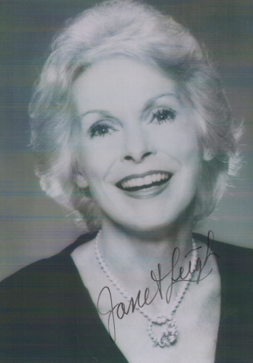 Lot 413: Janet Leigh signed 6x4inch black and white photo....