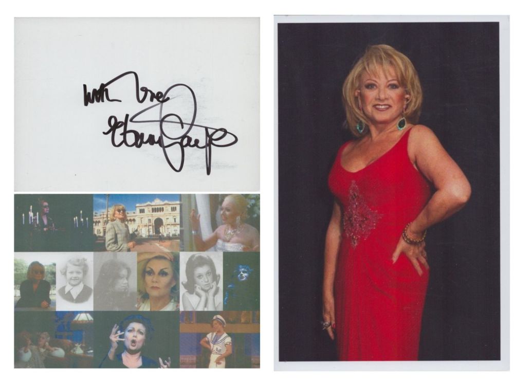 Lot 424: Elaine Paige signed white card with unsigned 6x4inch...