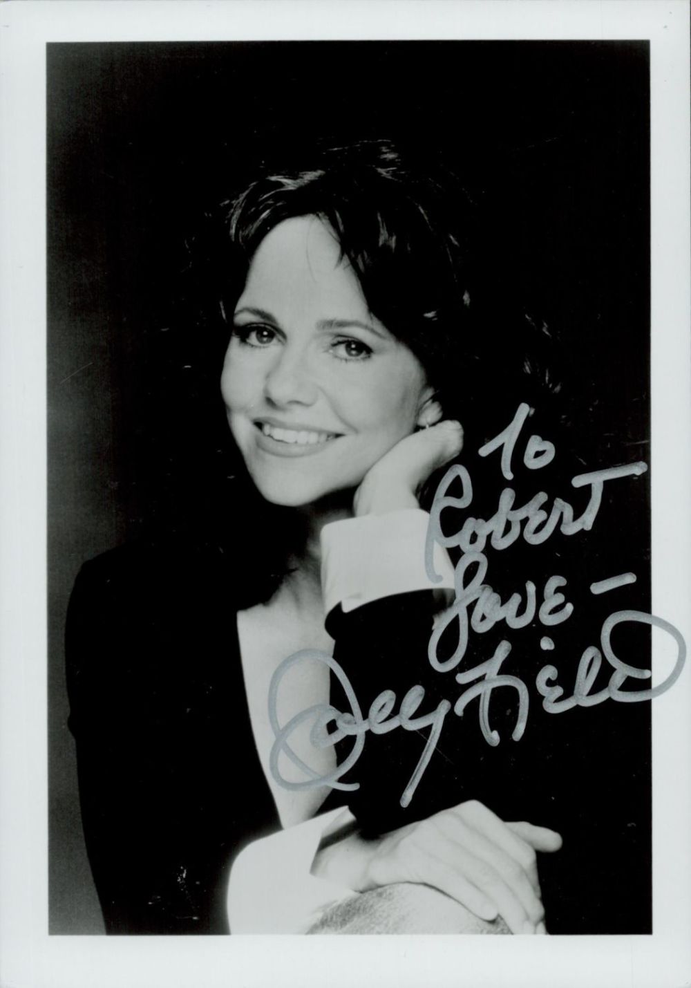 Lot 430: Sally Field signed 8x6inch black and white photo....