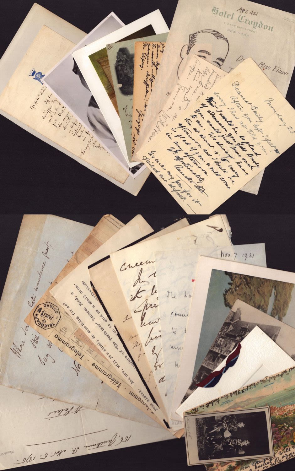 Lot 14: Vintage letter, card, postcard and telegram collection of...