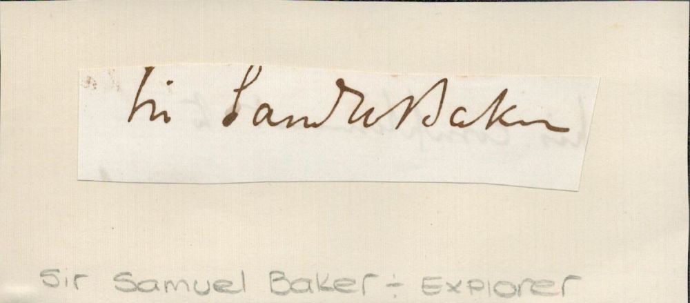 Lot 76: Sir Samuel Baker clipped signature. Explorer. Good Condition....