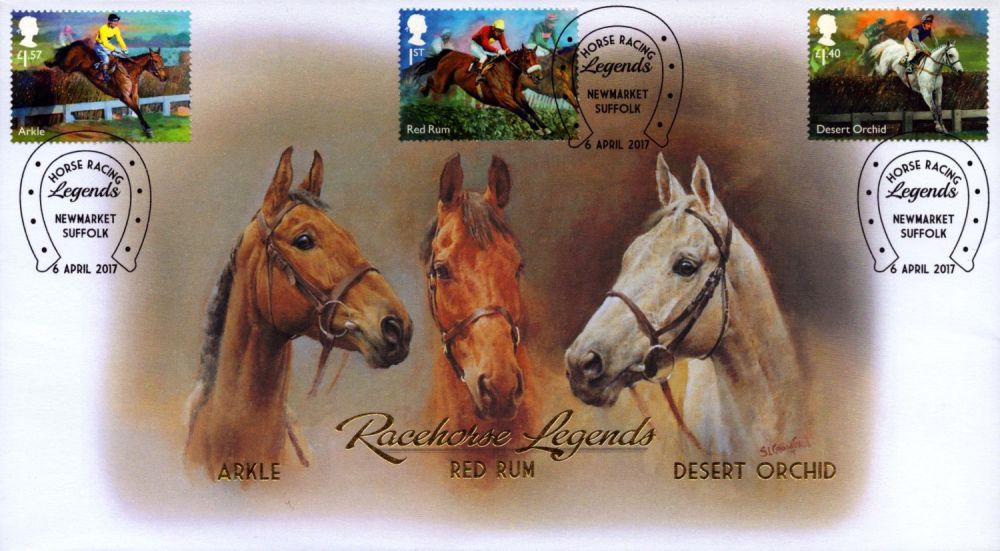 Lot 126: First Day cover Racehorse Legends, FDC featuring the...
