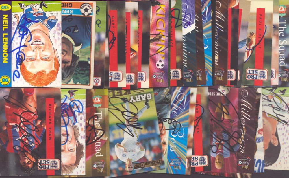 Lot 160: Football Trading Card Collection - Approx 30 signed...