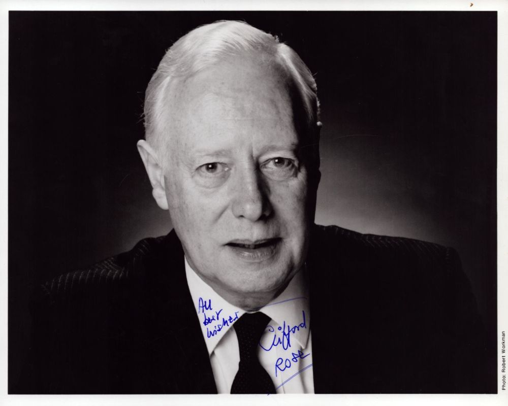 Lot 165: Clifford Rose signed 10x8 inch black and white...