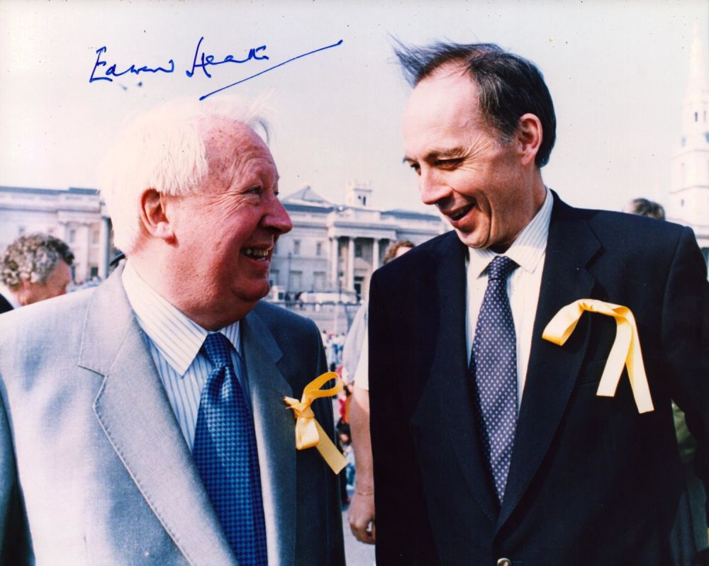 Lot 179: Sir Edward Richard George Heath MBE signed 10x8...