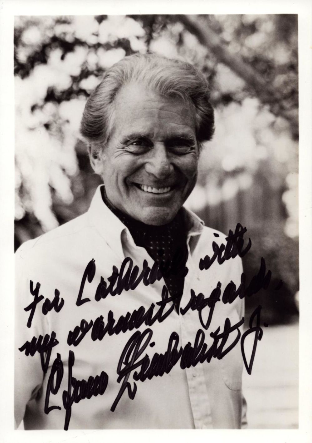 Lot 193: Efrem Zimbalist Jr. signed 7x5 inch black and...