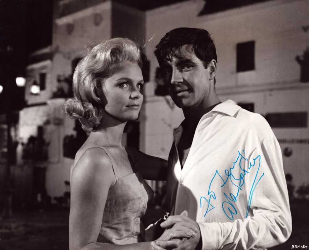 Lot 194: Alan Bates signed 10x8 inch black and white...