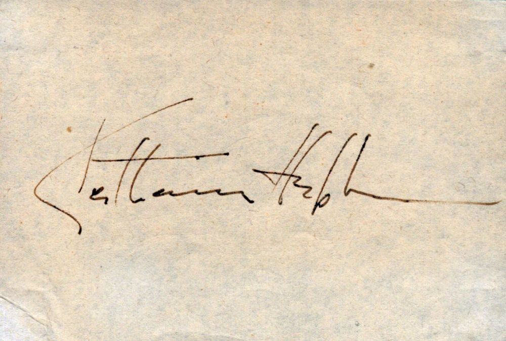 Lot 321: Katharine Hepburn signed album page 5x3.5 inch approx...