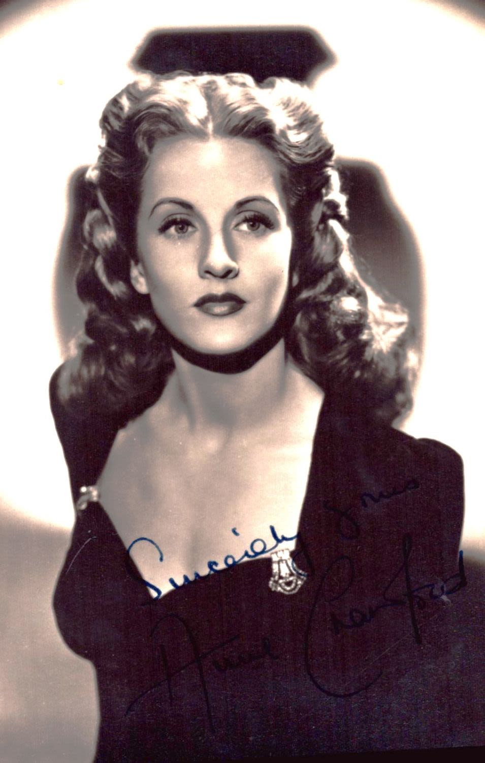 Lot 326: Anne Crawford signed 5.5x3.5 inch approx vintage black...