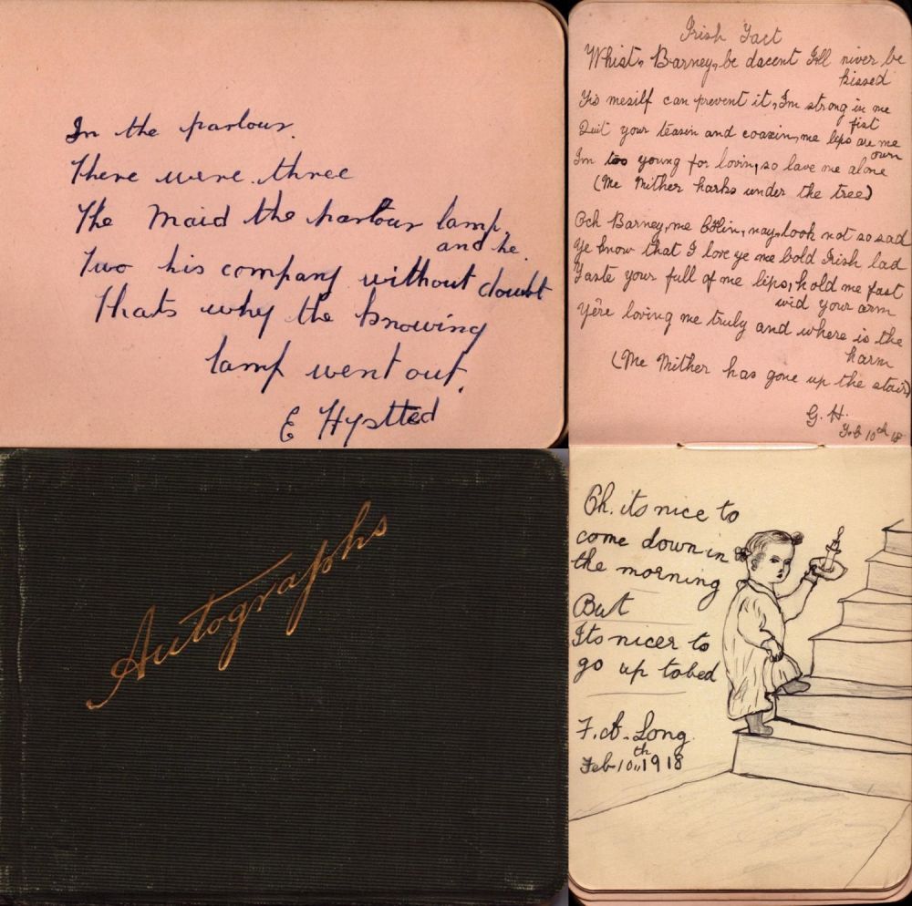 Lot 361: Vintage autograph book from 1900s includes poems and...