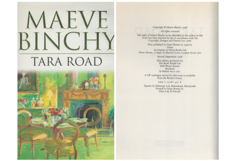 Lot 373: Maeve Binchy Tara Road first edition 1998 hardback...