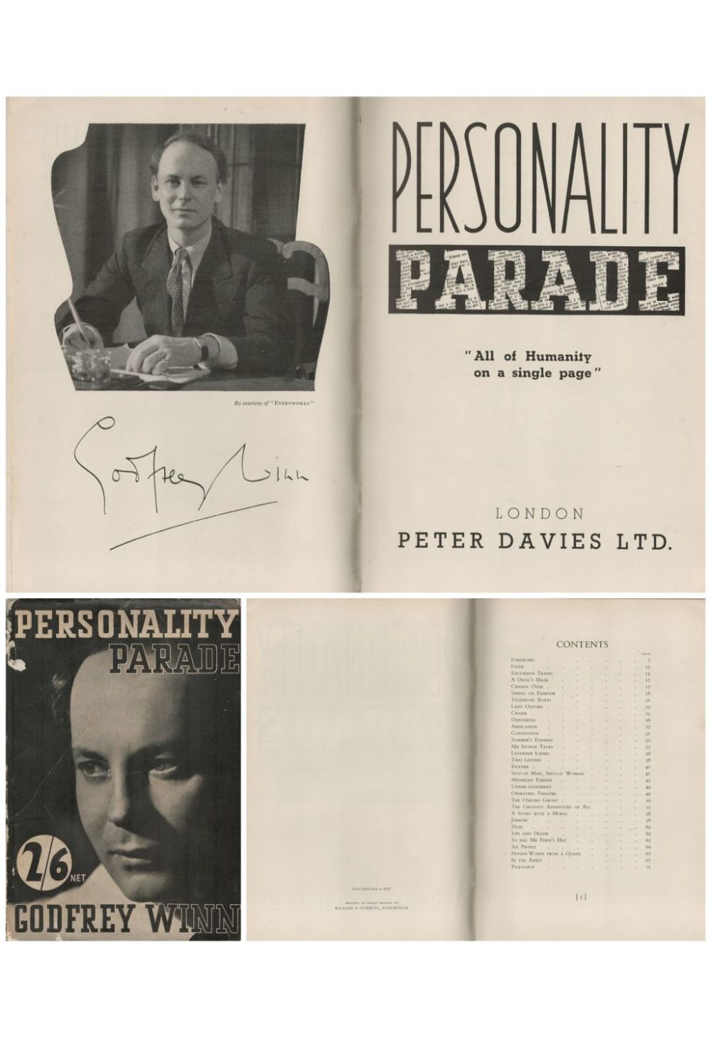 Lot 381: Personality Parade by Godfrey Winn signed by himself...