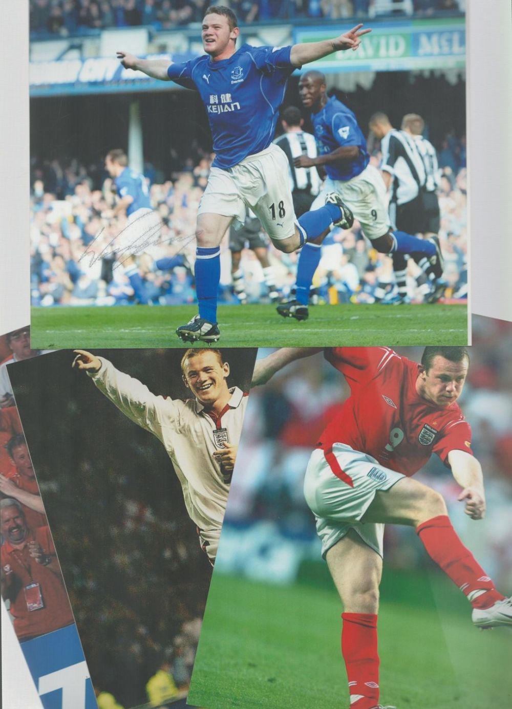 Lot 398: Wayne Rooney collection of 4 colour photos, 1...