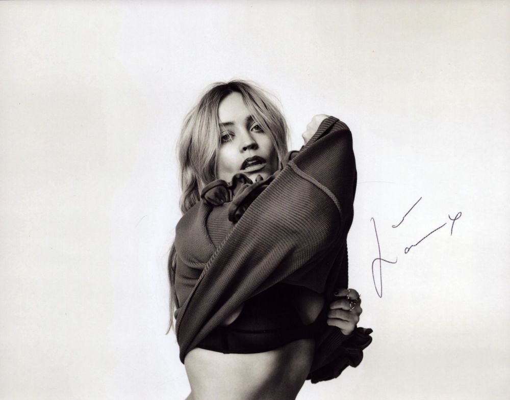 Lot 414: Laura Whitmore signed 10x8 inch black and white...