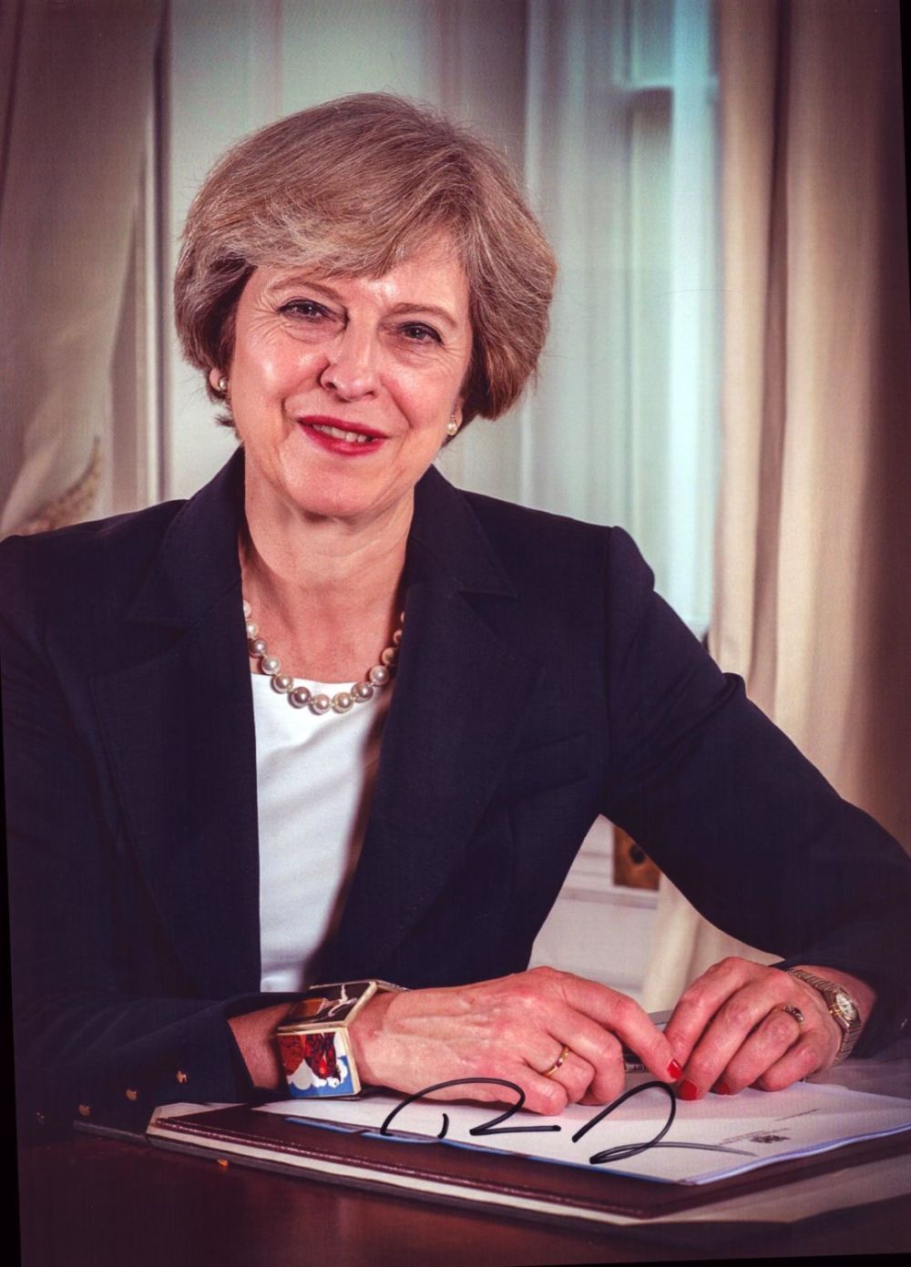 Lot 416: Theresa May signed 12x8 inch colour photo. Good...