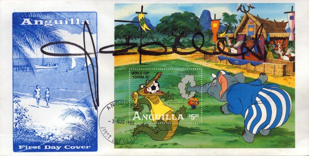 Lot 420: Osvaldo Ardiles signed Anguilla FDC date stamped 3rd...
