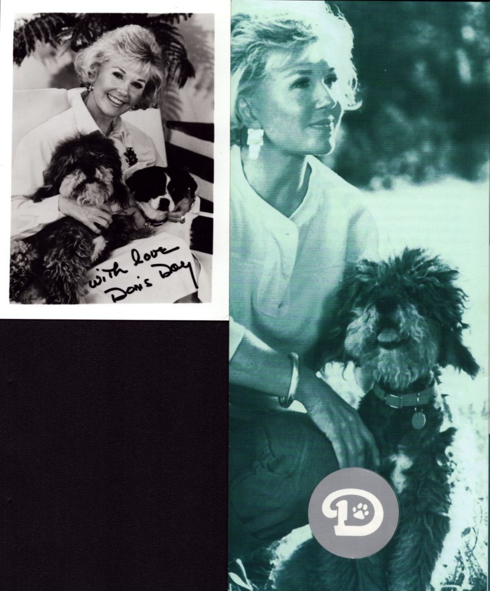 Lot 423: Doris Day signed 5x3.5 inch black and white...