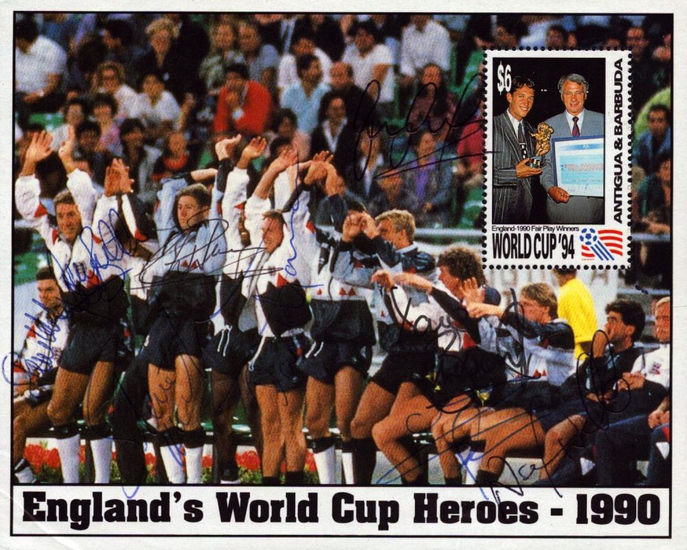 Lot 428: England's World Cup Heroes - 1990 multi signed...