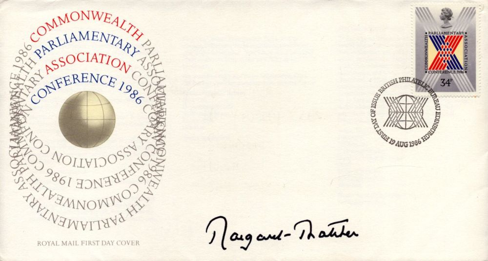 Lot 430: Margaret Thatcher signed 'Commonwealth Parliamentary Association Conference 1986'...