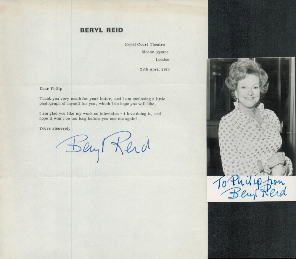 Lot 483: Beryl Reid, OBE signed black & white photo...