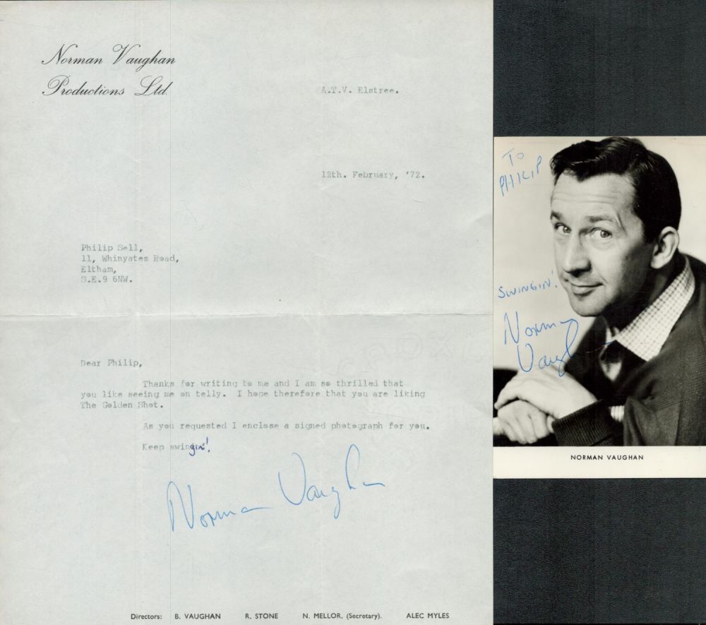 Lot 486: Norman Vaughan signed promo black & white photo...