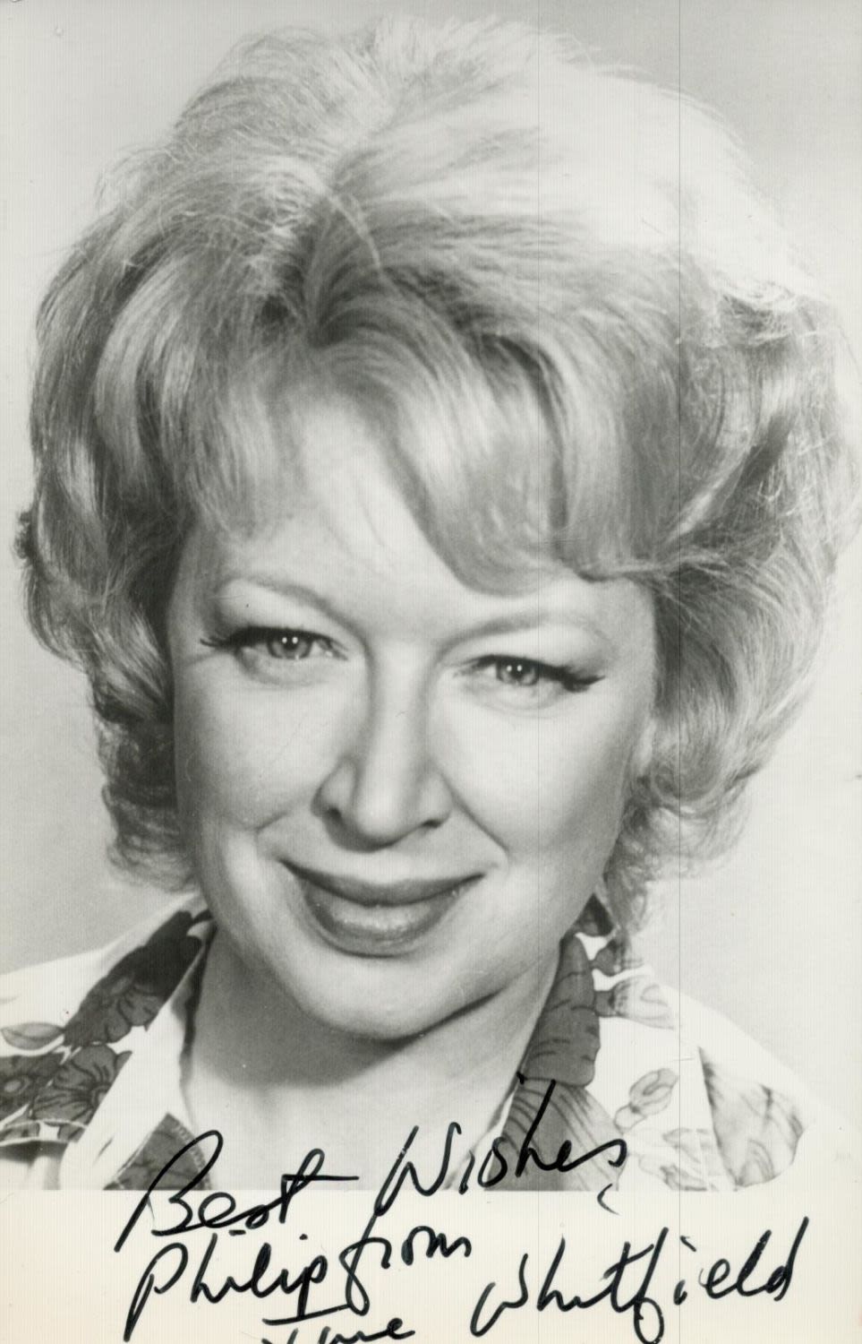 Lot 510: Dame June Whitfield, DBE signed black & white...