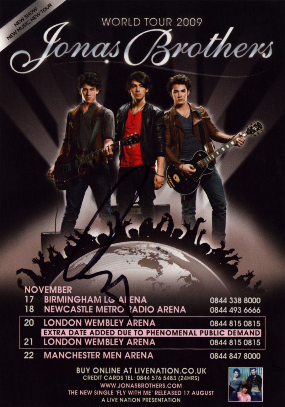 Lot 532: Joe Jonas signed 'Jonas Brothers World Tour 2009'...