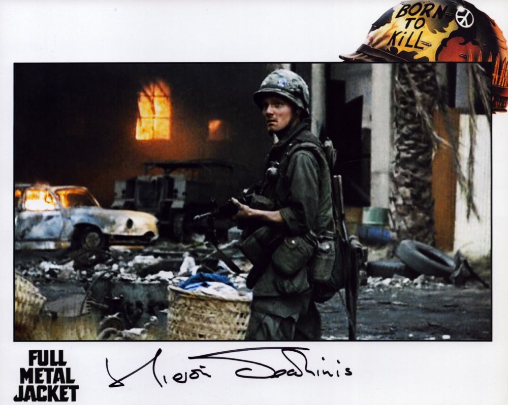 Lot 570: Kieron Jecchinis signed 'Full Metal Jacket' 10x8 inch...