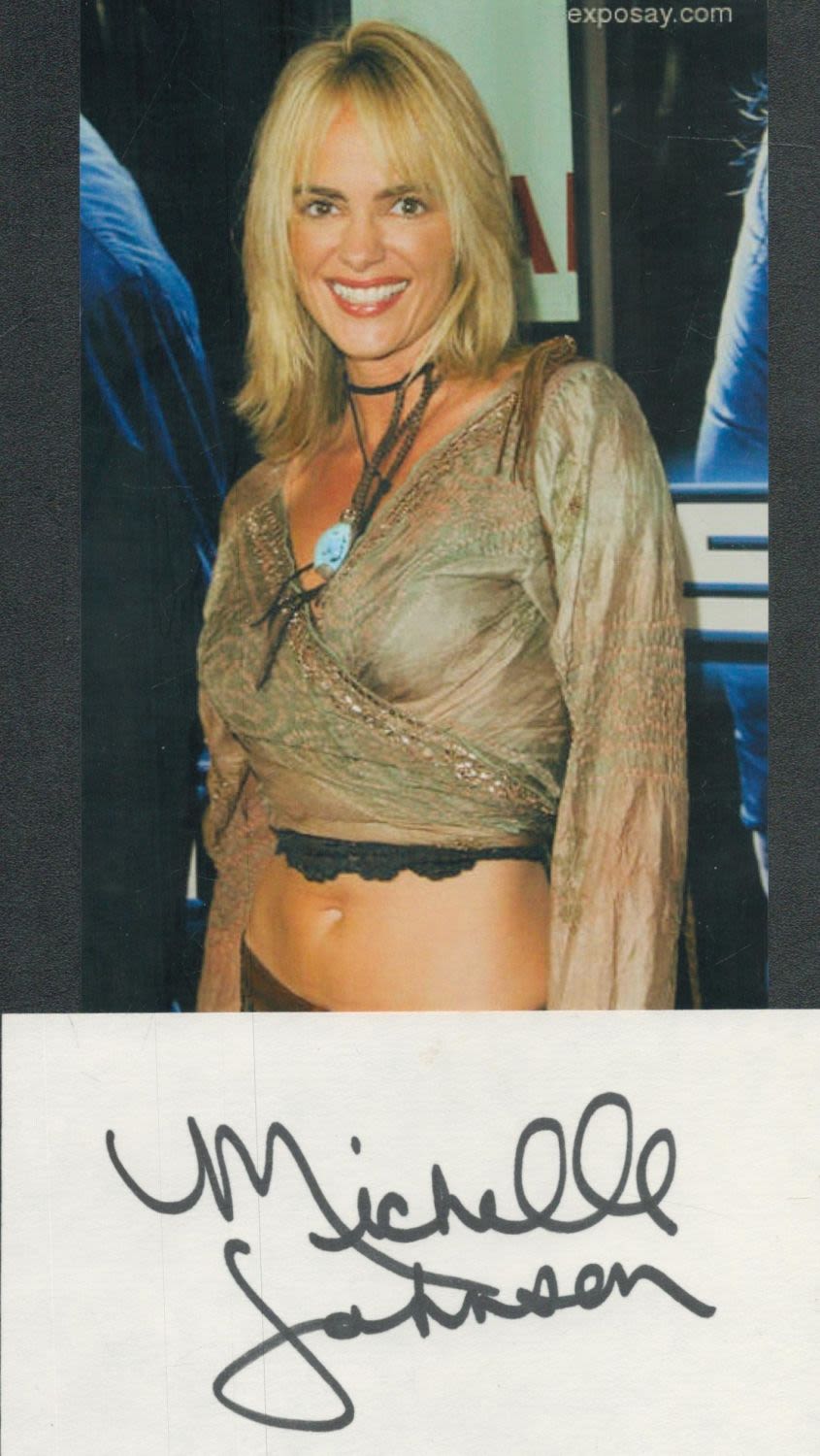 Lot 619: Michelle Johnson signed Autograph page plus colour photo...