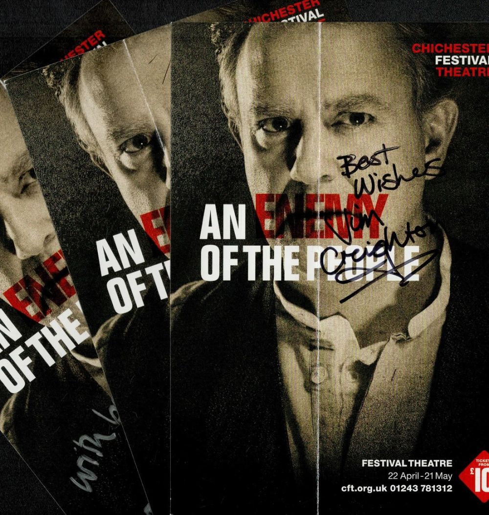 Lot 626: Theatre flyers x 3 Collection signed Jim Creighton....