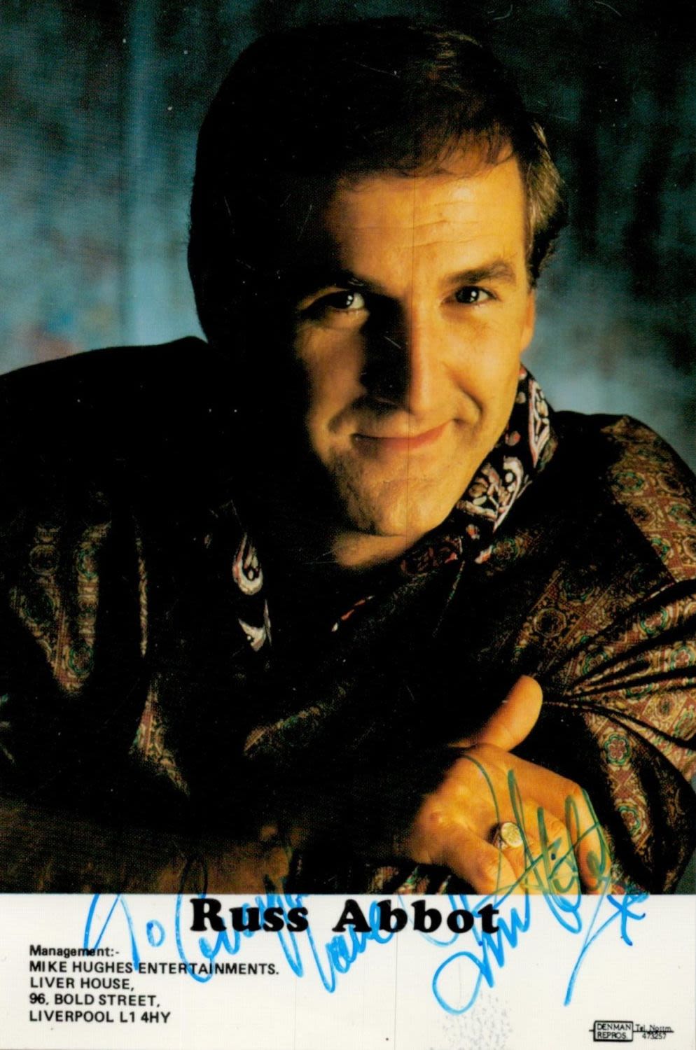 Lot 632: Russ Abbot signed promo colour photo 6x4 Inch....