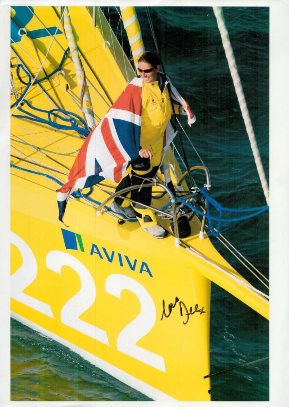 Lot 642: Dee Caffari signed colour photo 8.25x11.75 Inch. Is...