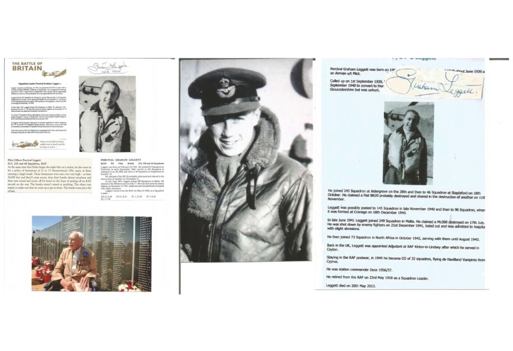 Lot 662: WW2 BOB fighter pilot Percival Leggett 615 sqn...
