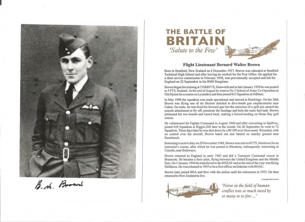 Lot 673: WW2 BOB fighter pilot Bernard Brown 610 sqn...