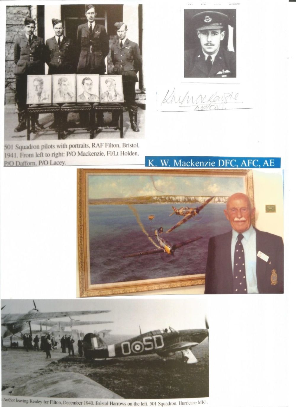 Lot 682: WW2 BOB fighter pilot Kenneth Makenzie 43 sqn...