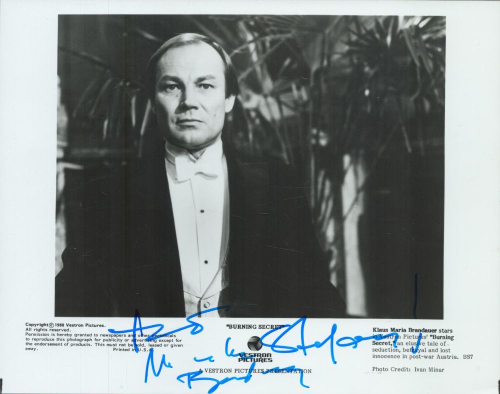 Lot 55: Klaus Maria Brandauer signed 10x8 inch black and...